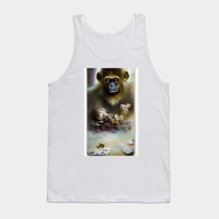 Illegal Monkey Playing Cards Tank Top